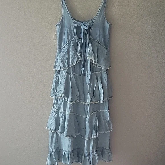 Anthropologie/Pilcro Denim Tiered Maxi Dress Small NWT - Picture 6 of 6